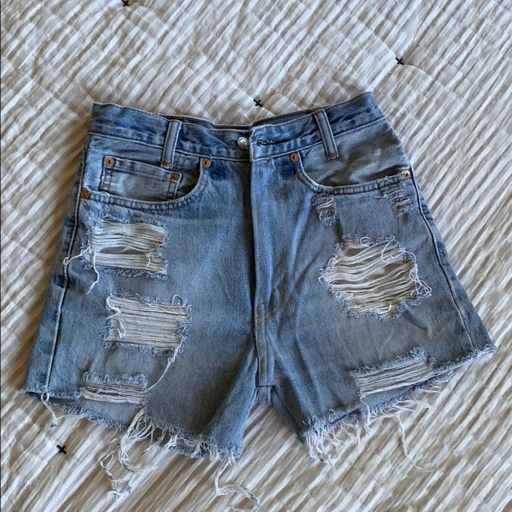 Levi high waisted jean shorts
